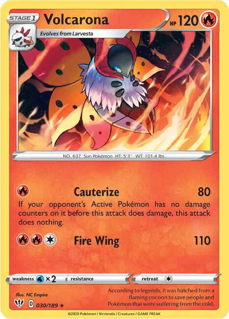 Volcarona 030/189 Reverse Holofoil — Darkness Ablaze Pokémon card