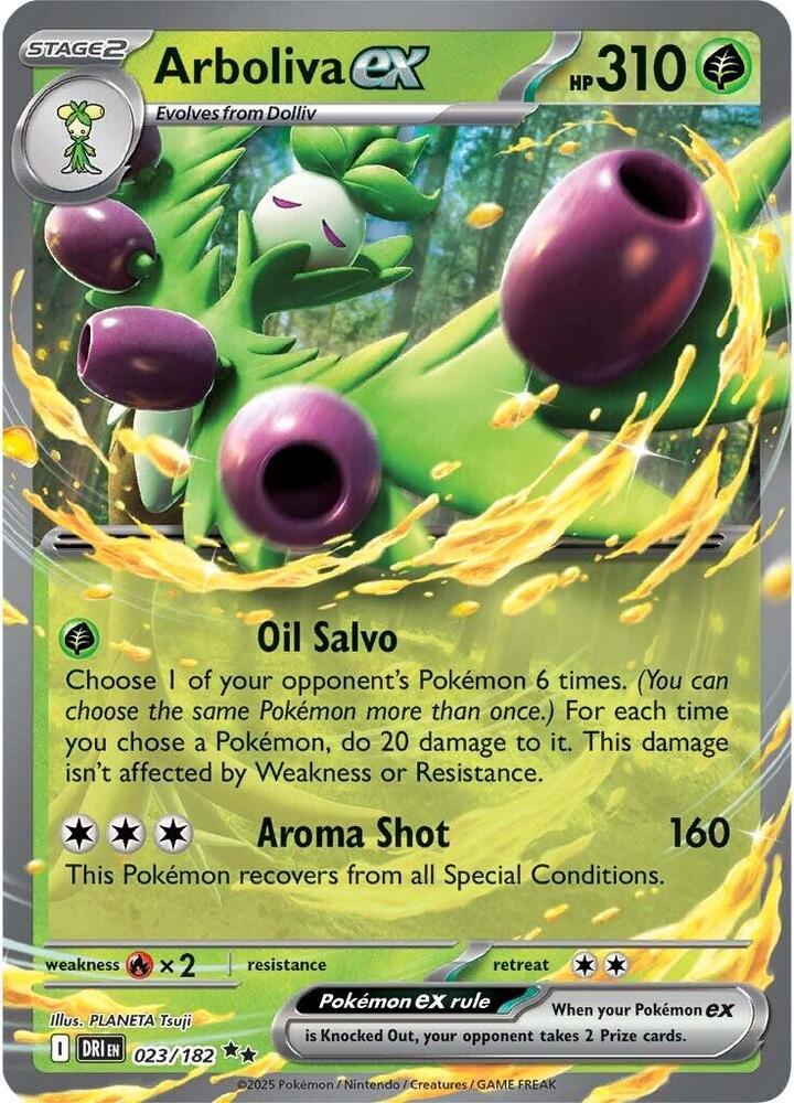 Arboliva ex 023/182 Holofoil, Destined Rivals Pokémon card