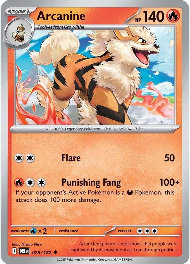 Arcanine 028/182, Destined Rivals Pokémon card