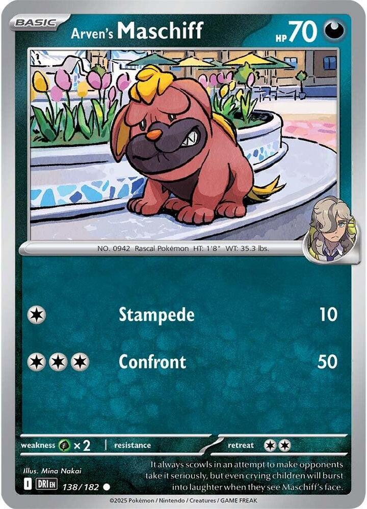 Arven's Maschiff 138/182, Destined Rivals Pokémon card