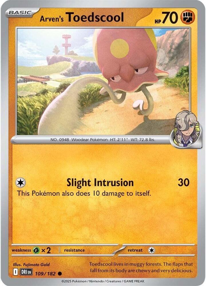 Pokemon - Destined Rivals - Arven's Toedscool - 109/182