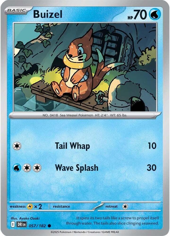 Buizel 057/182 Reverse Holofoil, Destined Rivals Pokémon card