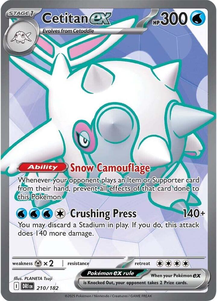 Cetitan ex 210/182 Holofoil, Destined Rivals Pokémon card