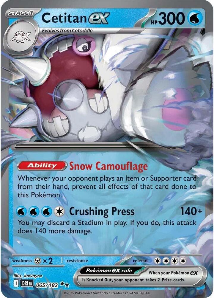 Cetitan ex 065/182 Holofoil, Destined Rivals Pokémon card