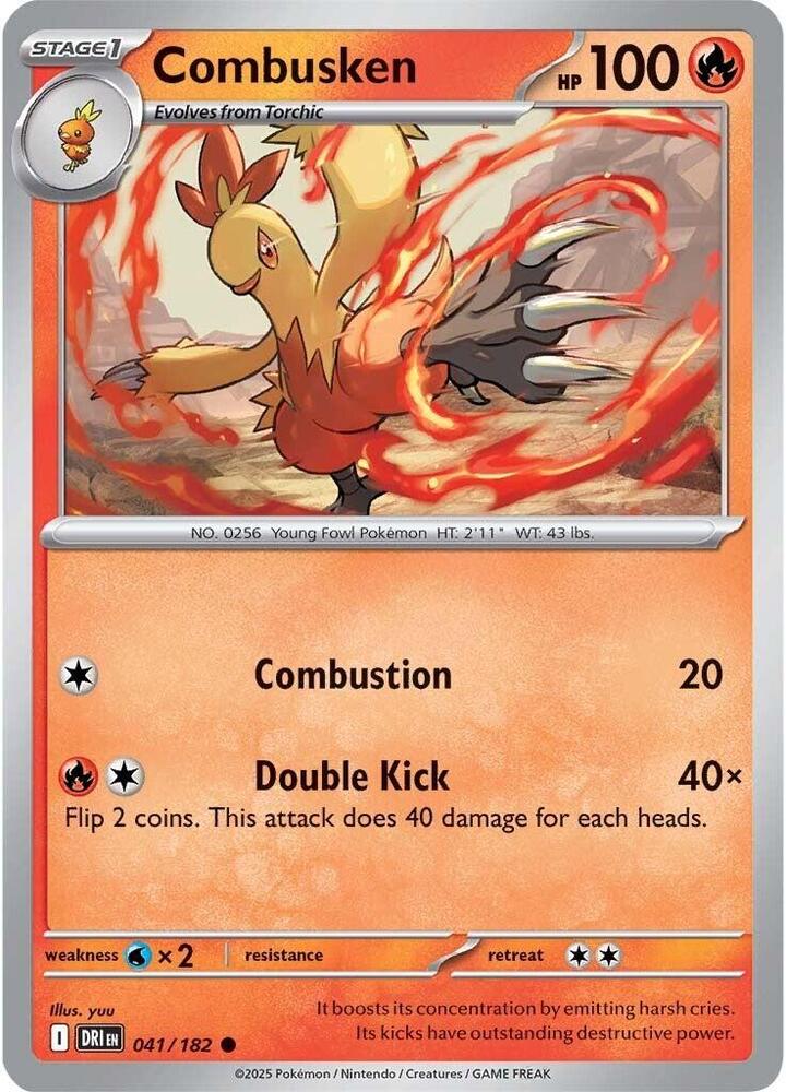 Combusken 041/182 Reverse Holofoil, Destined Rivals Pokémon card
