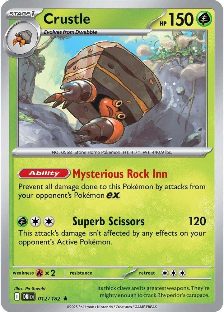 Crustle 012/182 Reverse Holofoil, Destined Rivals Pokémon card