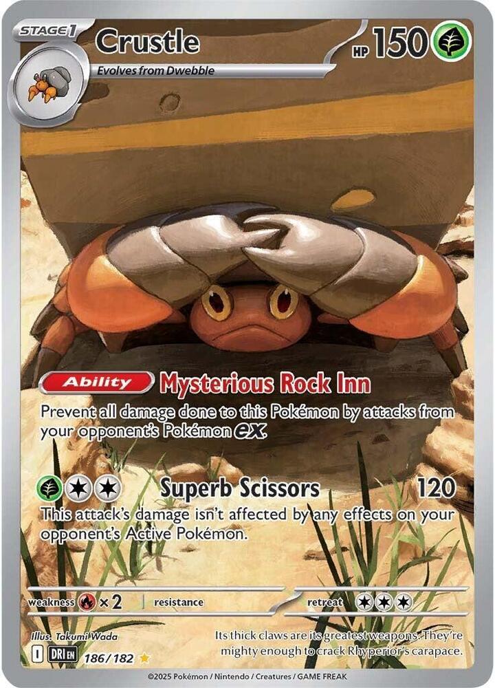 Crustle 186/182 Holofoil, Destined Rivals Pokémon card