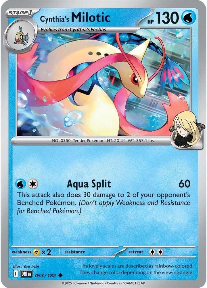 Cynthia's Milotic 053/182 Reverse Holofoil, Destined Rivals Pokémon card