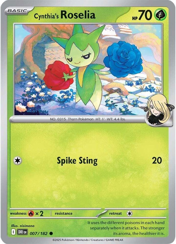 Cynthia's Roselia 007/182, Destined Rivals Pokémon card