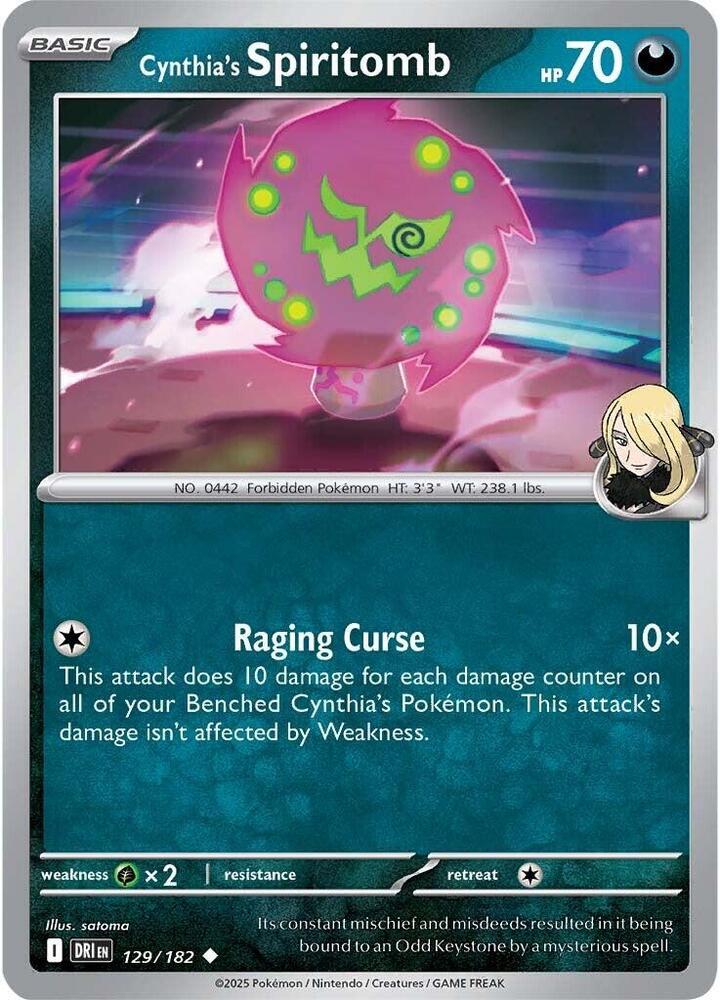Cynthia's Spiritomb 129/182, Destined Rivals Pokémon card