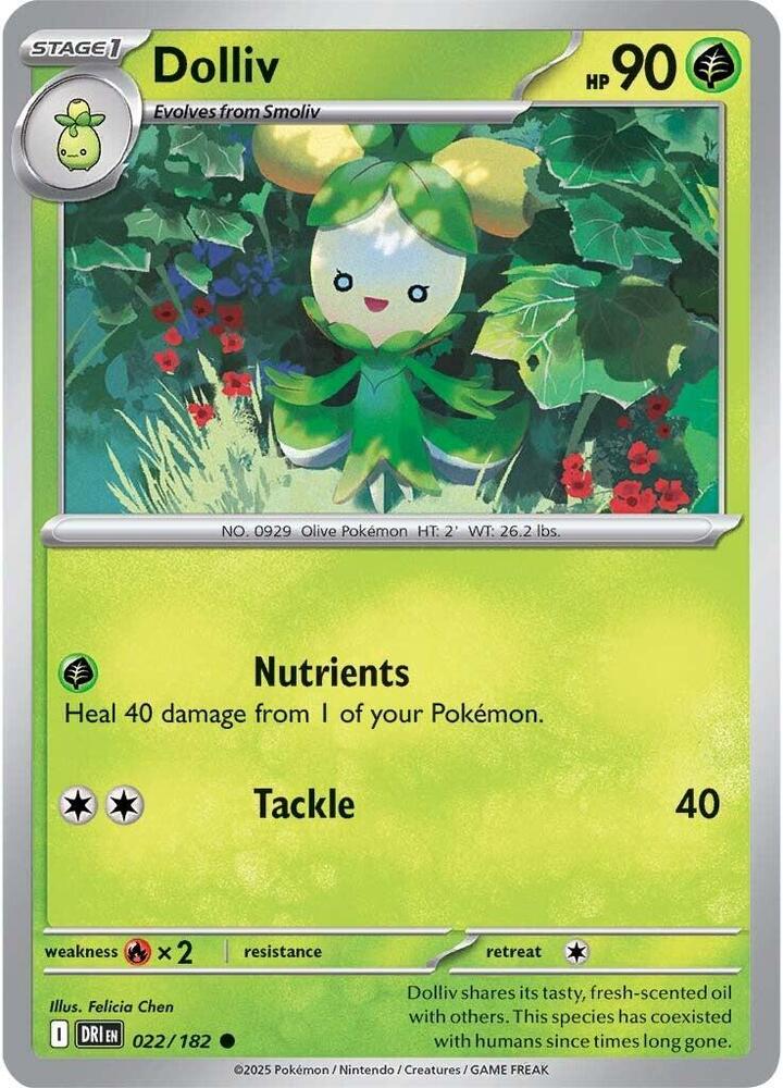Dolliv 022/182 Reverse Holofoil, Destined Rivals Pokémon card