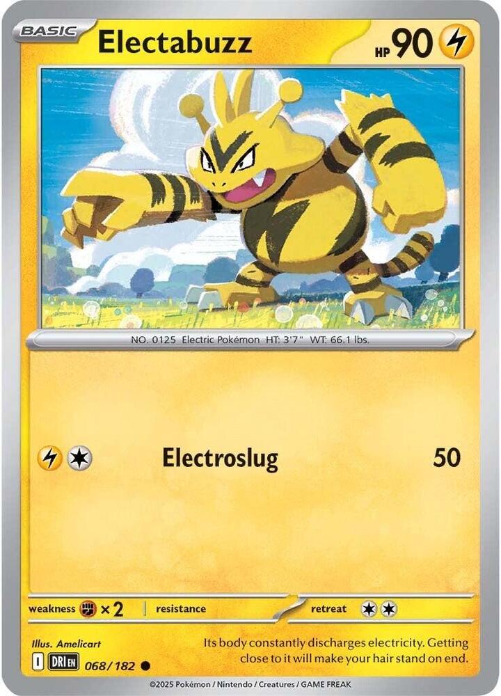 Pokemon - Destined Rivals - Electabuzz - 068/182 - Reverse Holofoil