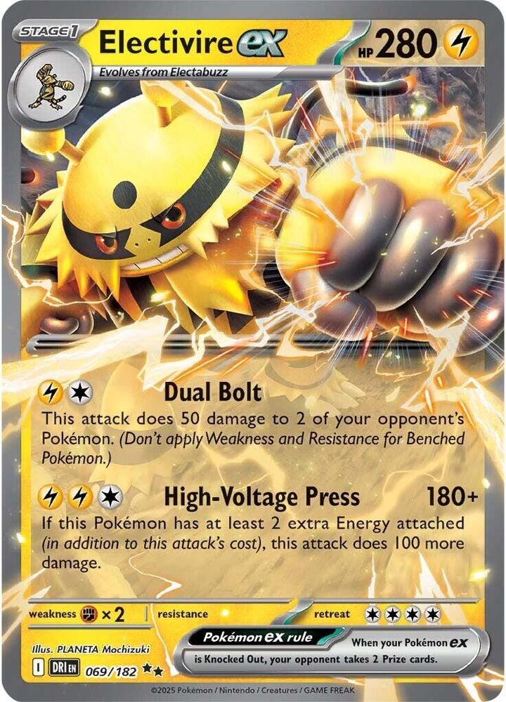 Electivire ex 069/182 Holofoil, Destined Rivals Pokémon card