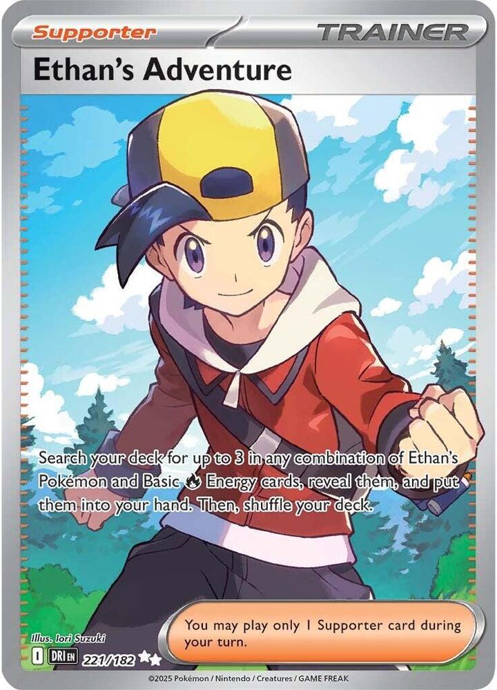 Ethan's Adventure 221/182 Holofoil, Destined Rivals Pokémon card