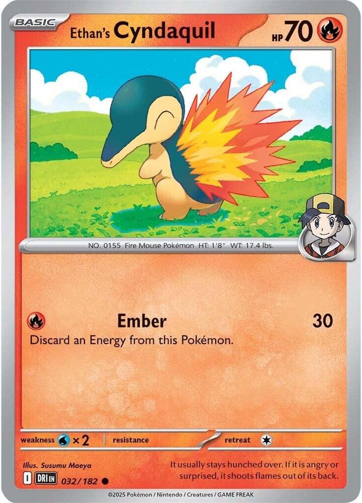 Ethan's Cyndaquil 032/182, Destined Rivals Pokémon card