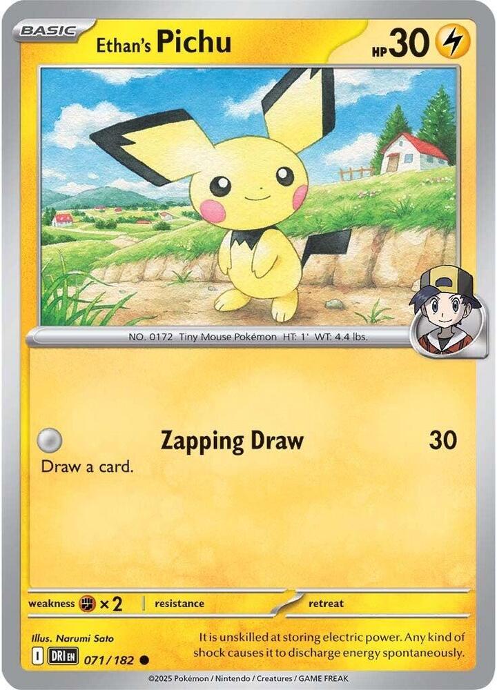 Ethan's Pichu 071/182, Destined Rivals Pokémon card