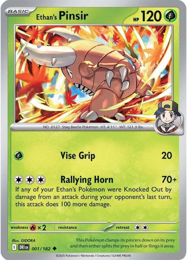 Ethan's Pinsir 001/182, Destined Rivals Pokémon card