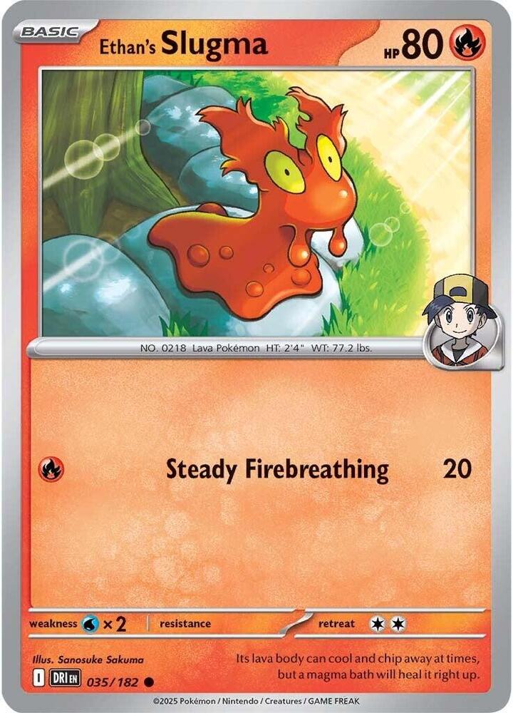 Ethan's Slugma 035/182 Reverse Holofoil, Destined Rivals Pokémon card