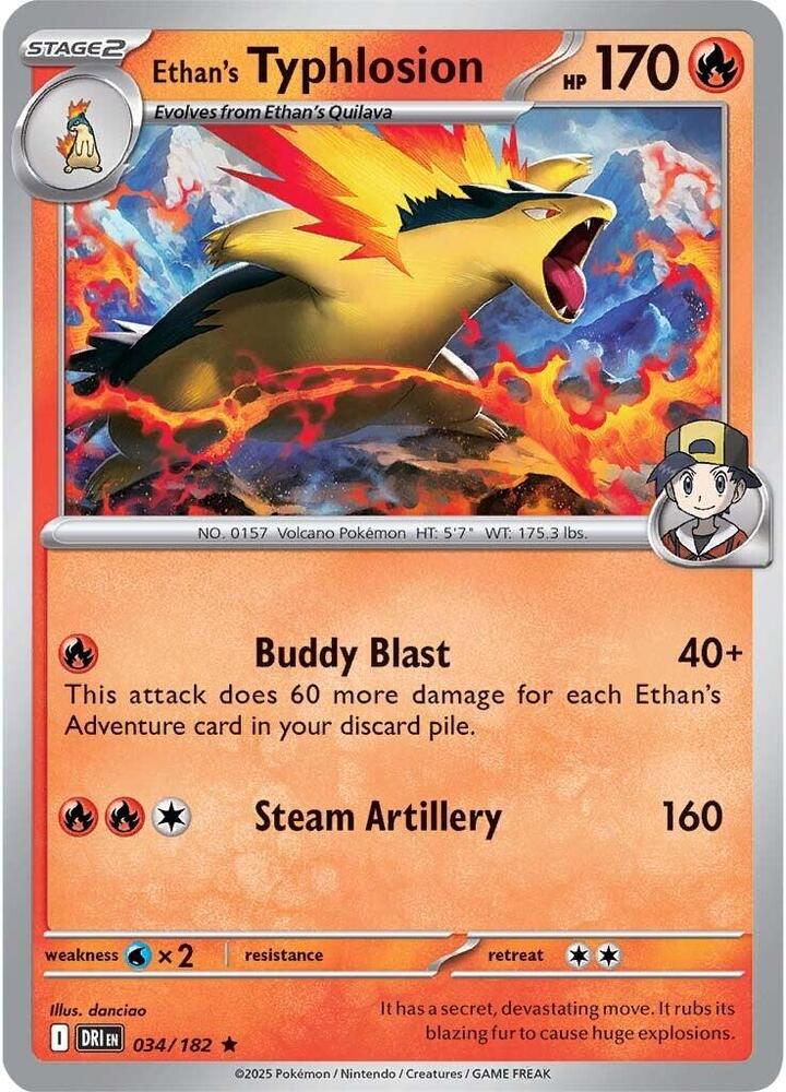 Ethan's Typhlosion 034/182 Holofoil, Destined Rivals Pokémon card