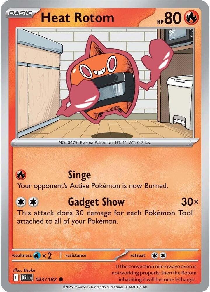 Heat Rotom 043/182 Reverse Holofoil, Destined Rivals Pokémon card