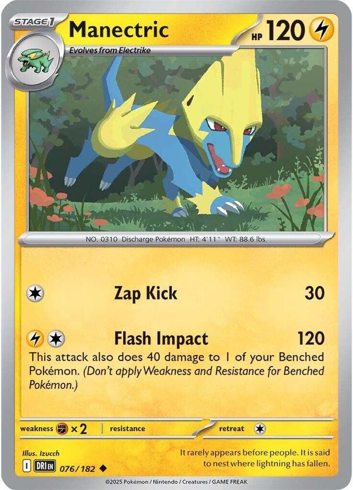 Manectric 076/182 Reverse Holofoil, Destined Rivals Pokémon card