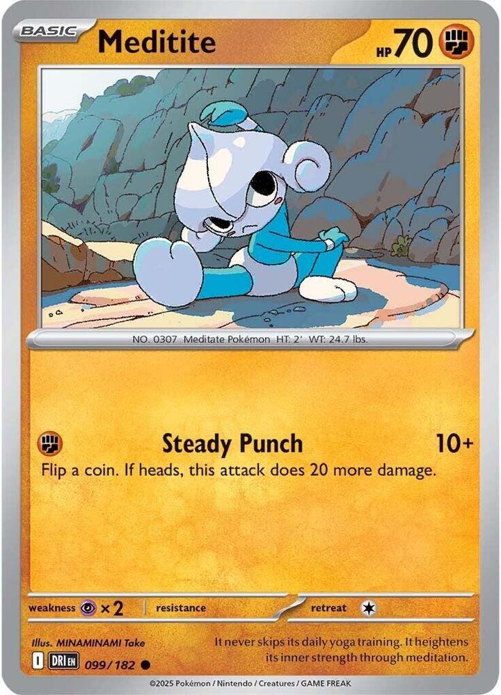 Meditite 099/182, Destined Rivals Pokémon card