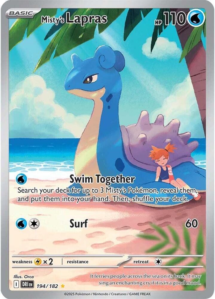 Misty's Lapras 194/182 Holofoil, Destined Rivals Pokémon card