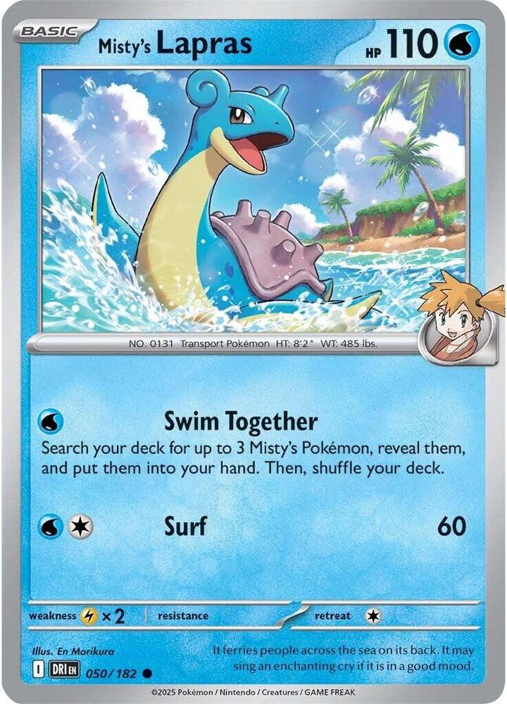 Pokemon - Destined Rivals - Misty's Lapras - 050/182 - Reverse Holofoil