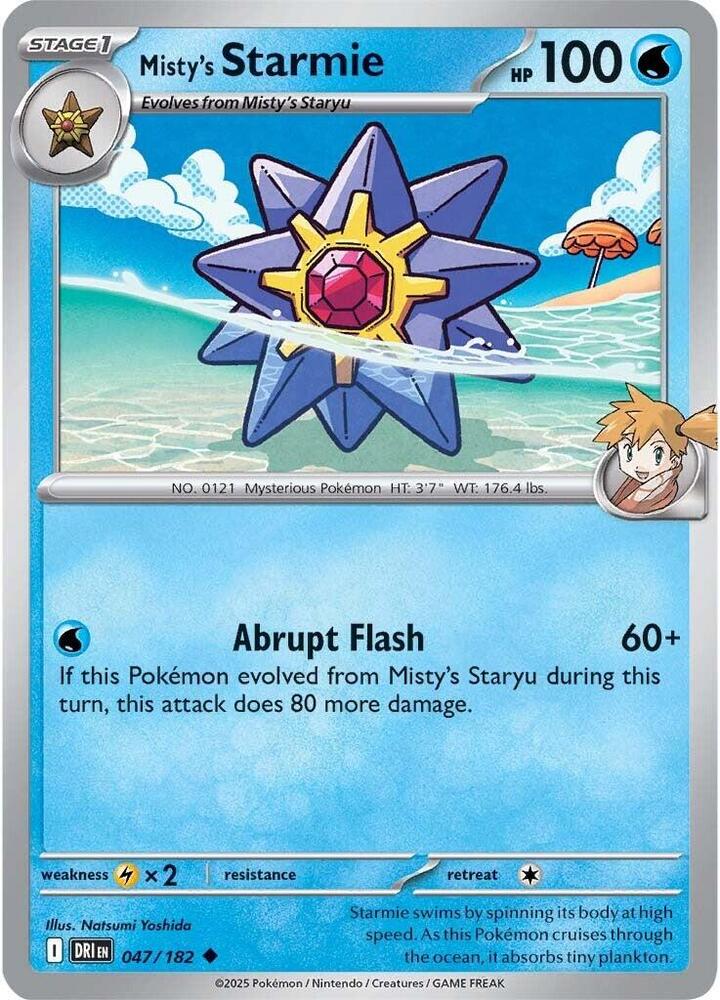 Misty's Starmie 047/182 Reverse Holofoil, Destined Rivals Pokémon card