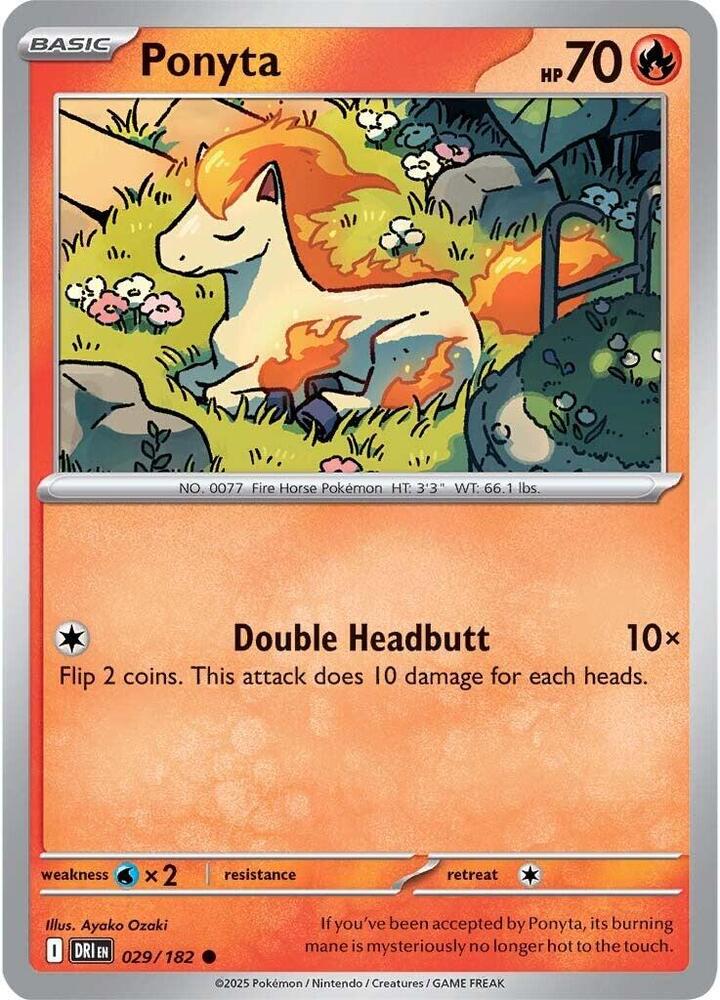 Ponyta 029/182 Reverse Holofoil, Destined Rivals Pokémon card