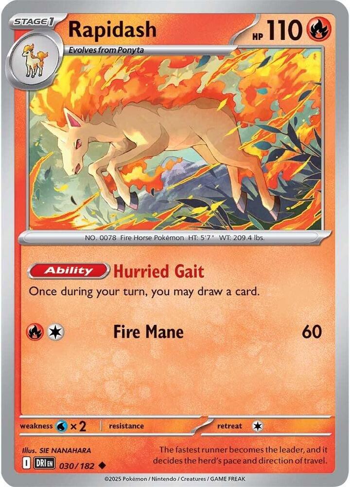 Rapidash 030/182, Destined Rivals Pokémon card