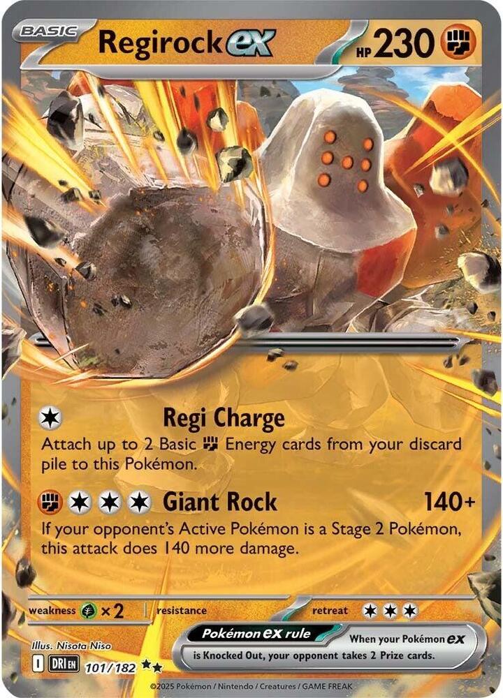 Pokemon - Destined Rivals - Regirock ex - 101/182 - Holofoil