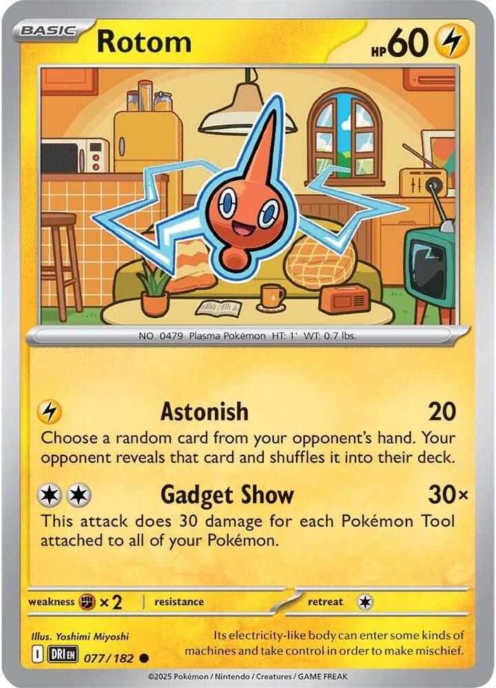 Rotom 077/182 Reverse Holofoil, Destined Rivals Pokémon card
