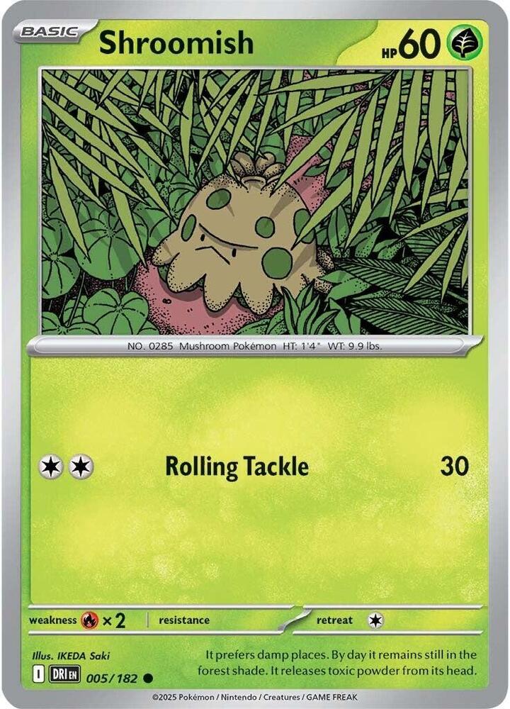 Shroomish 005/182 Reverse Holofoil, Destined Rivals Pokémon card