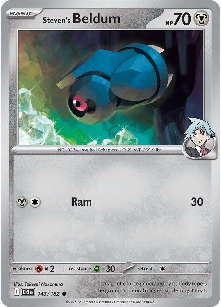 Steven's Beldum 143/182 Reverse Holofoil, Destined Rivals Pokémon card