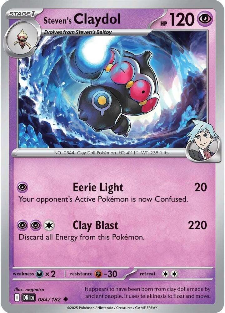 Steven's Claydol 084/182 Reverse Holofoil, Destined Rivals Pokémon card