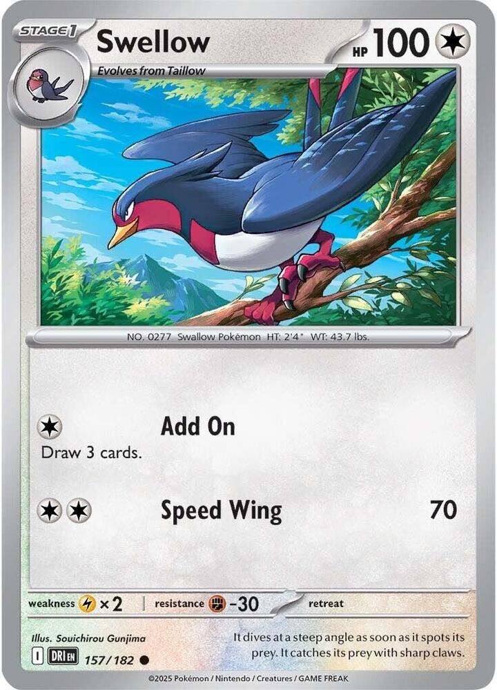 Swellow 157/182, Destined Rivals Pokémon card