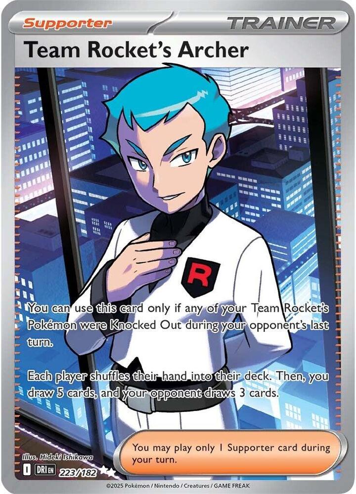 Team Rocket's Archer 223/182 Holofoil, Destined Rivals Pokémon card