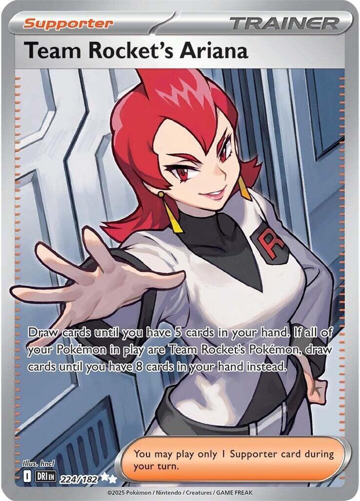 Team Rocket's Ariana 224/182 Holofoil, Destined Rivals Pokémon card