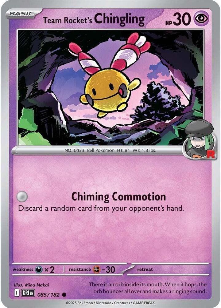 Team Rocket's Chingling 085/182, Destined Rivals Pokémon card