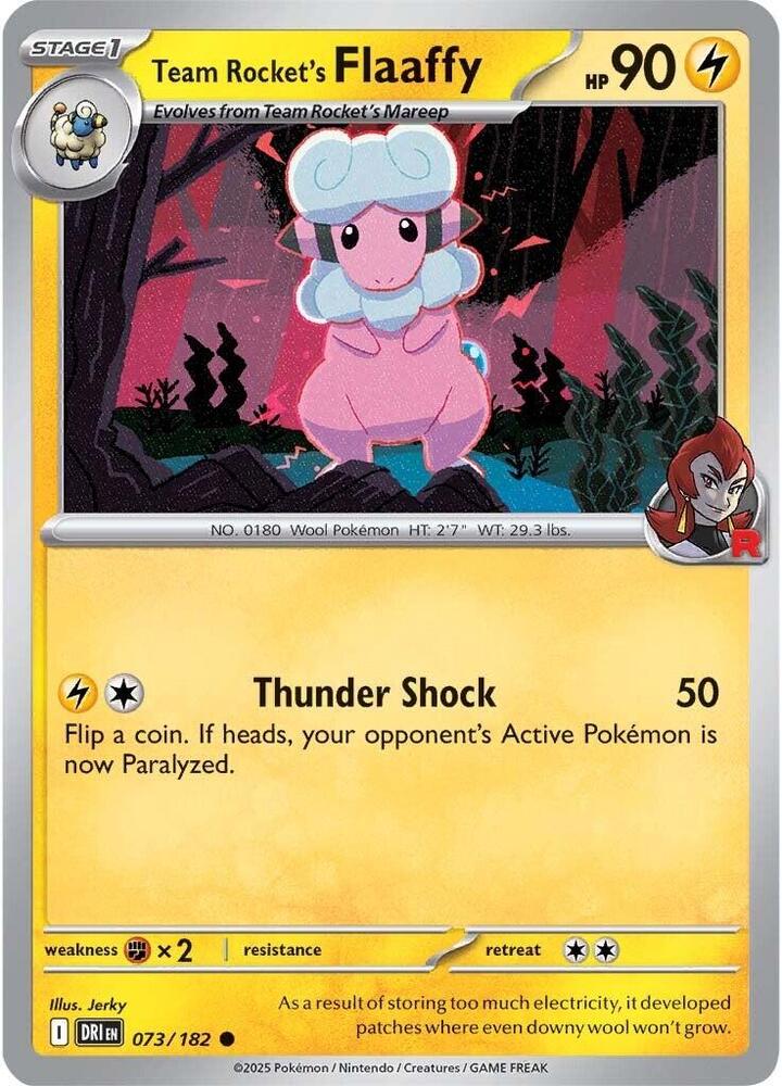 Team Rocket's Flaaffy 073/182, Destined Rivals Pokémon card