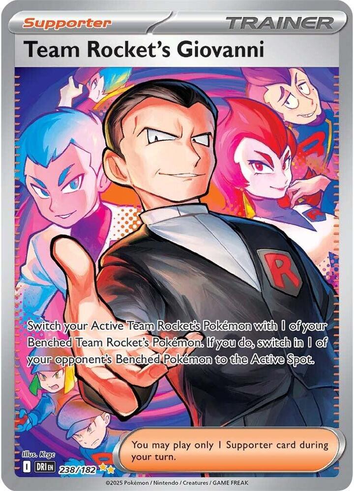 Team Rocket's Giovanni 238/182 Holofoil, Destined Rivals Pokémon card