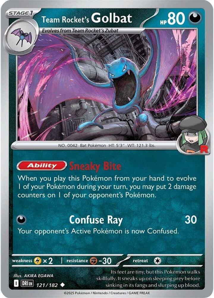 Team Rocket's Golbat 121/182, Destined Rivals Pokémon card