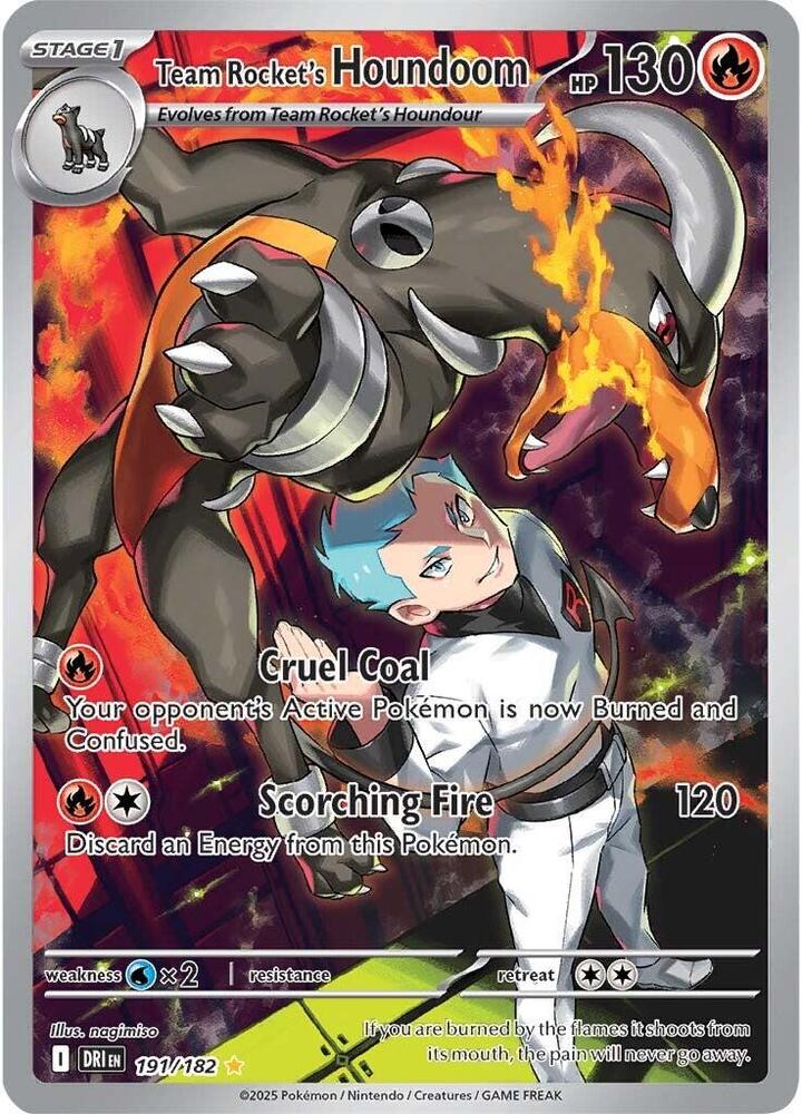 Team Rocket's Houndoom 191/182 Holofoil, Destined Rivals Pokémon card