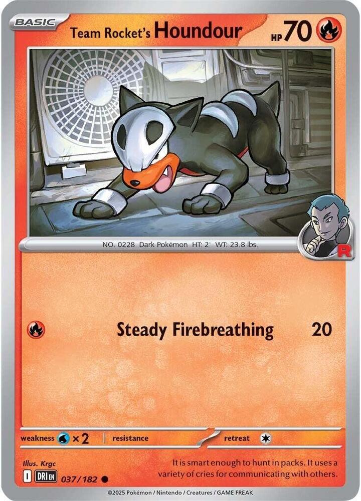 Team Rocket's Houndour 037/182, Destined Rivals Pokémon card