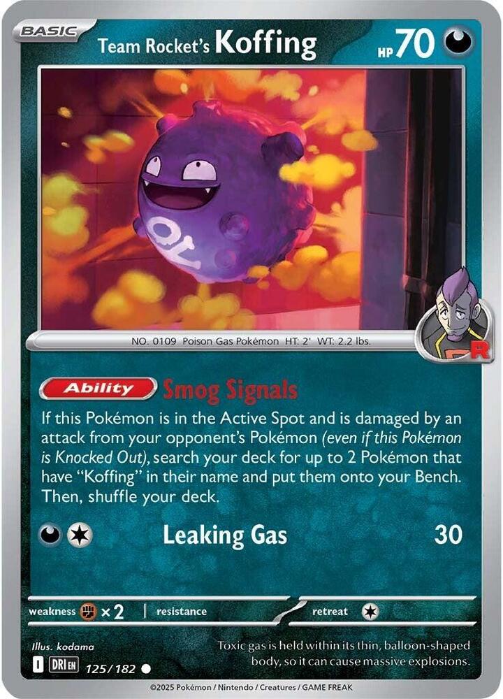 Team Rocket's Koffing 125/182, Destined Rivals Pokémon card