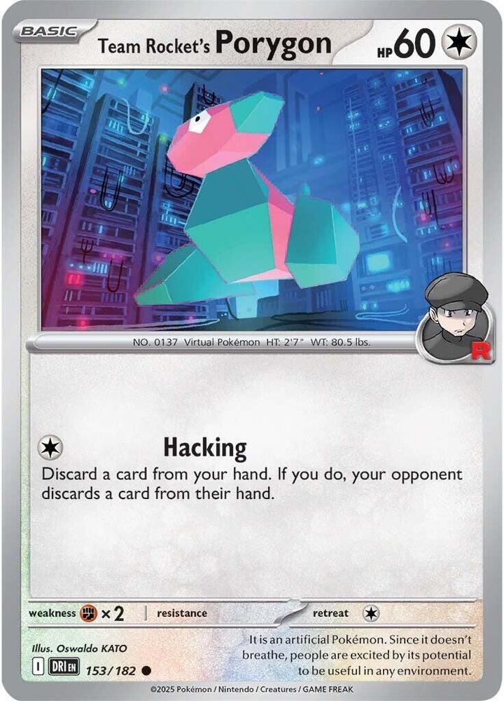Pokemon - Destined Rivals - Team Rocket's Porygon - 153/182 - Reverse Holofoil