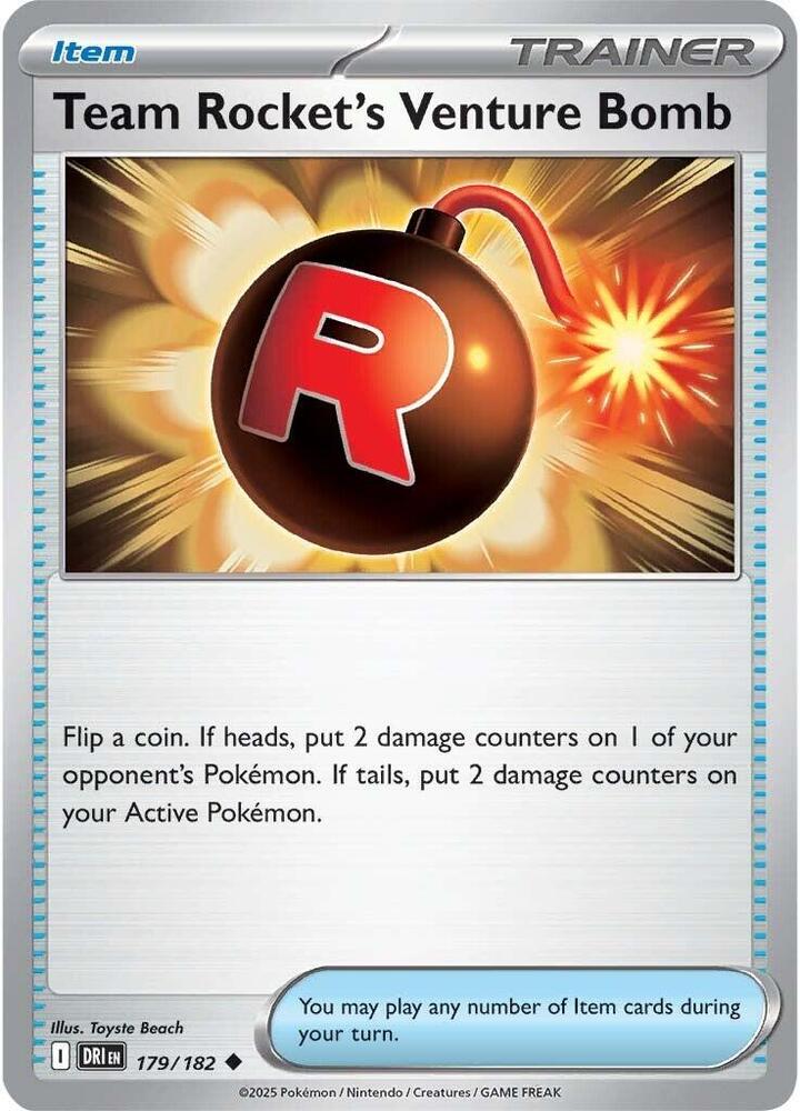 Team Rocket's Venture Bomb 179/182 Reverse Holofoil, Destined Rivals Pokémon card