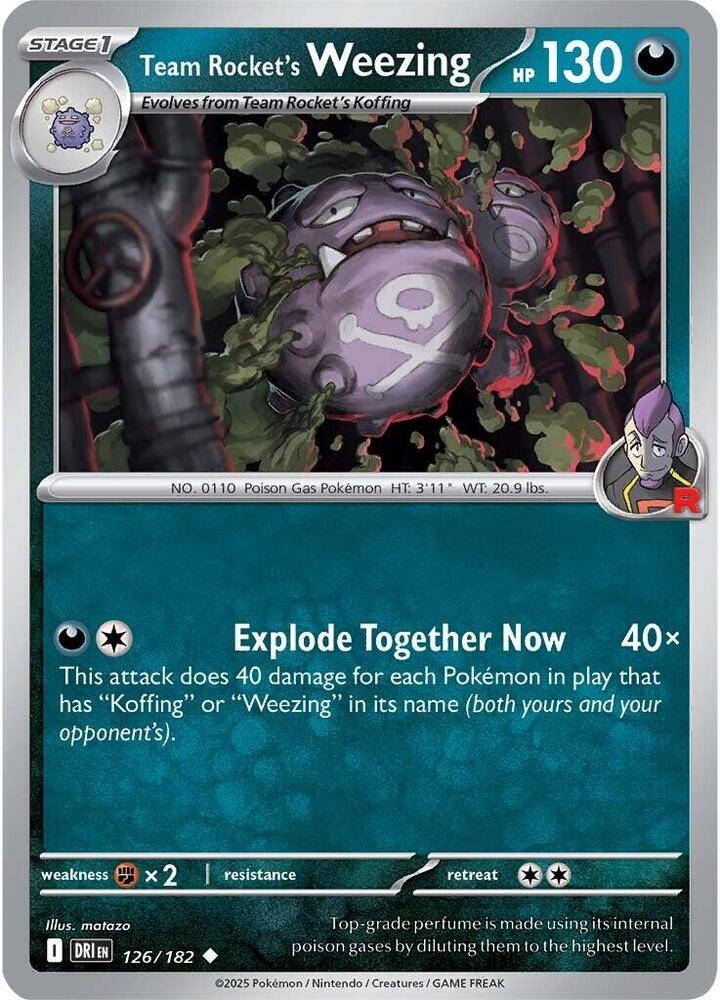 Team Rocket's Weezing 126/182, Destined Rivals Pokémon card