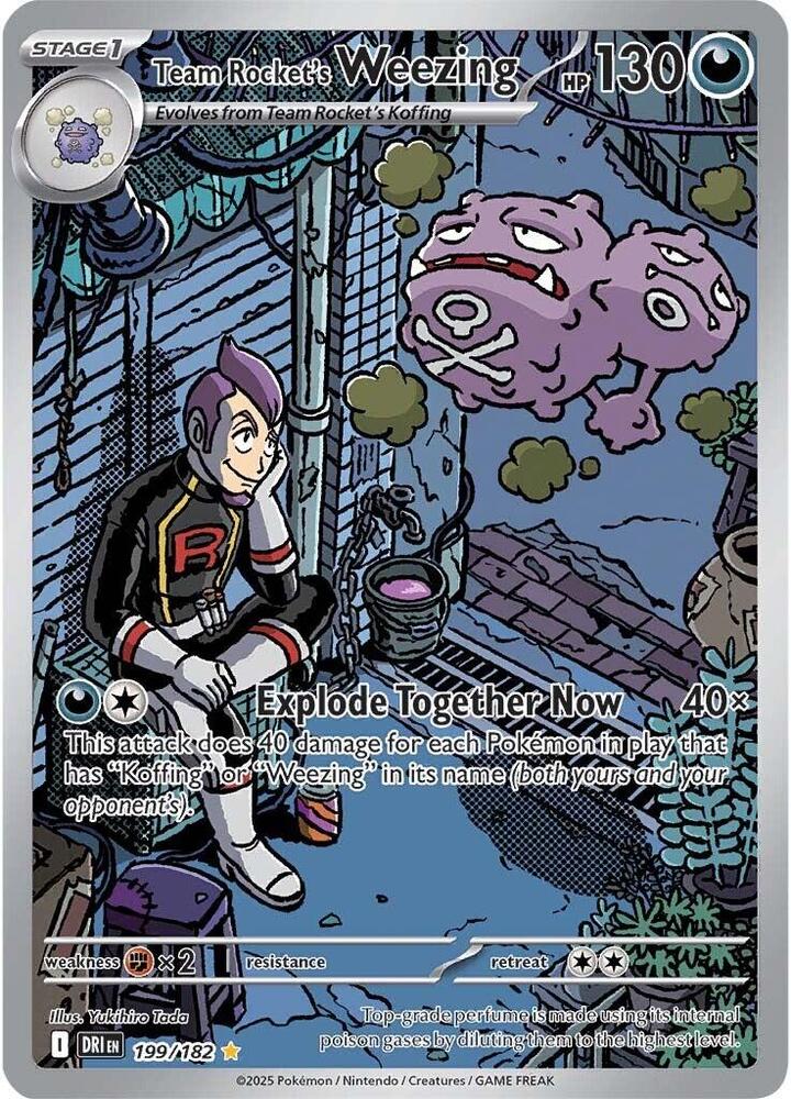 Team Rocket's Weezing 199/182 Holofoil, Destined Rivals Pokémon card